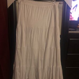 White ankle length skirt